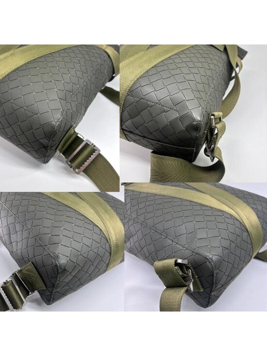 Bottega Veneta New Rubber Intreccio Backpack Khaki main image 8